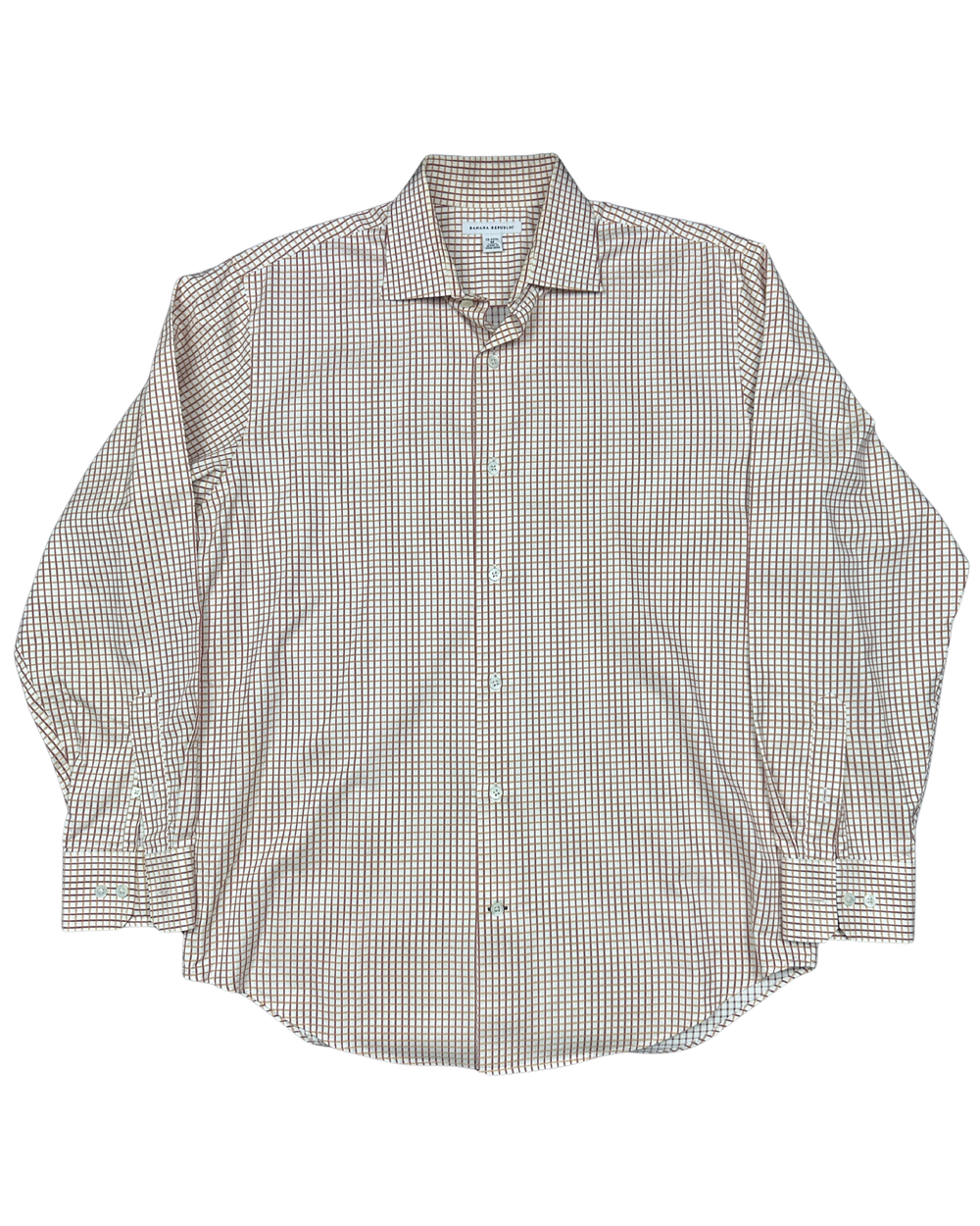 Banana Republic Micro-Check Button-Down Long Sleeve Shirt