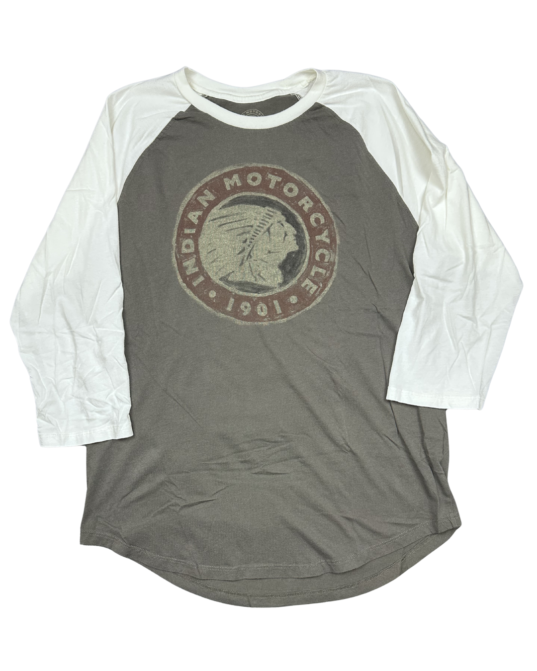 Lucky Brand Indian Motorcycle 1901 Raglan T-Shirt (Large)