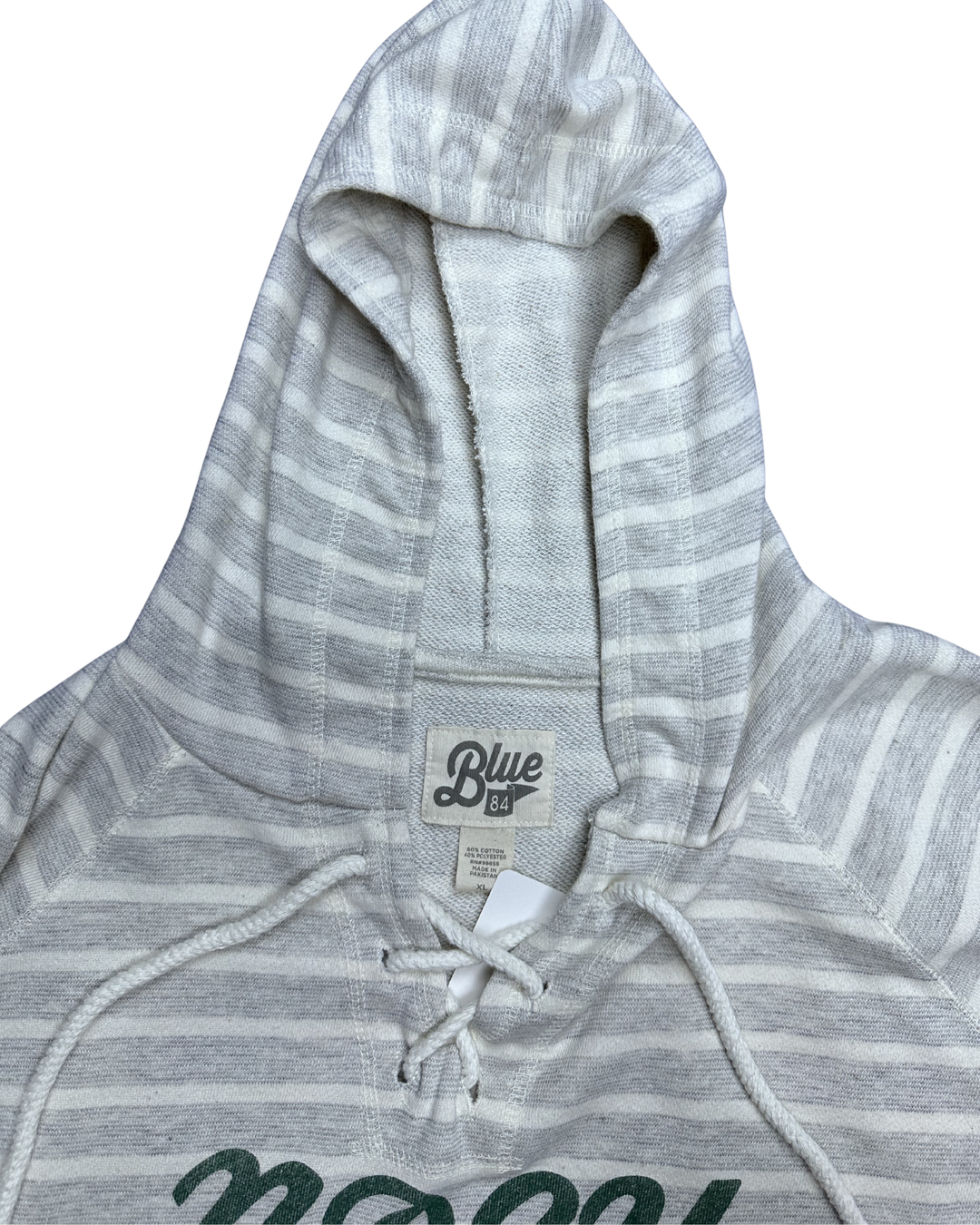 NDSU Bison Striped Hooded Long Sleeve Top (Large)