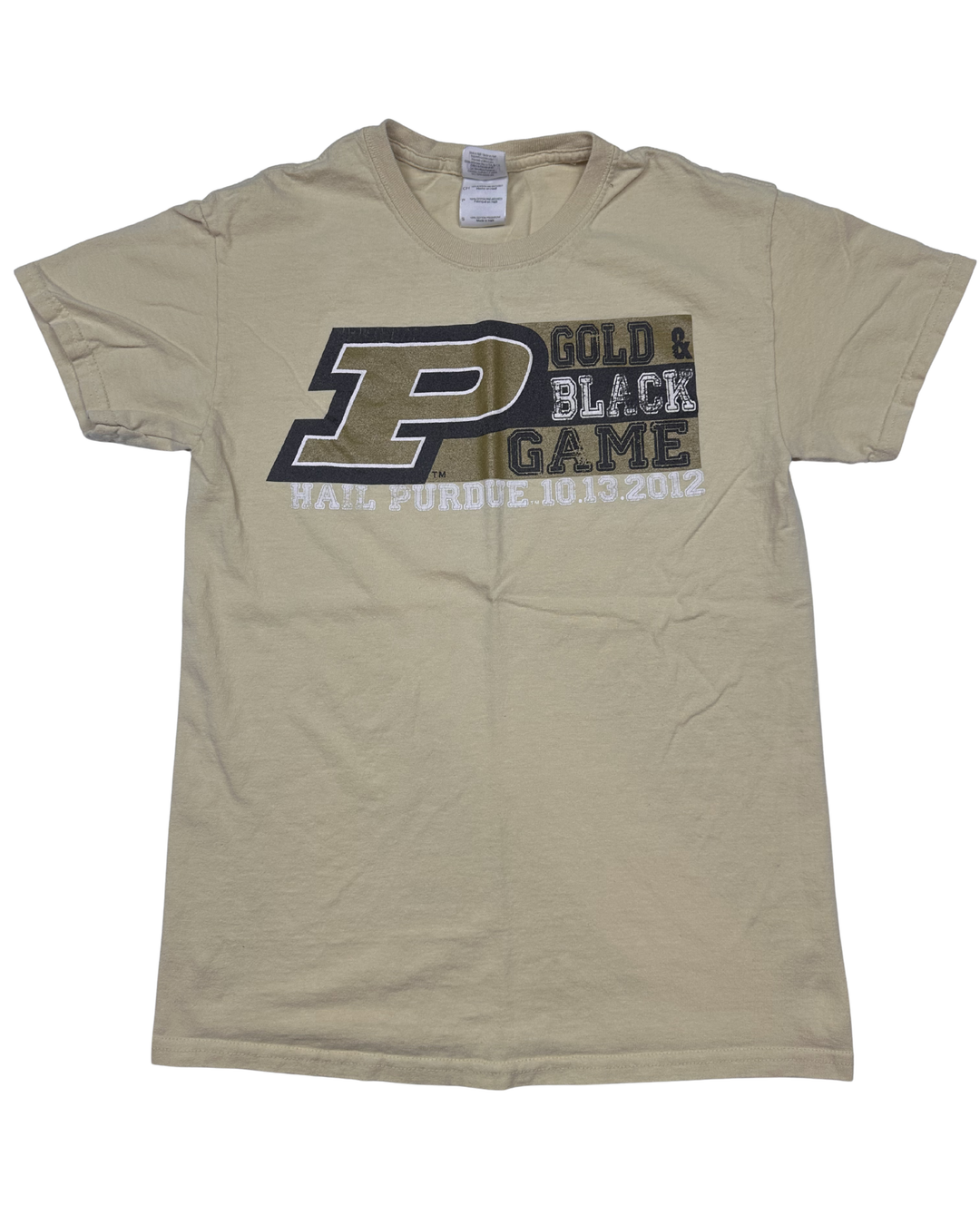 Purdue Boilermakers Gold and Black Game Graphic T-Shirt (small)