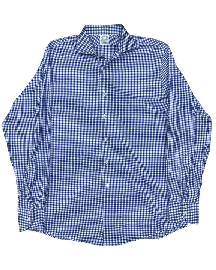 Brooks Brothers Regent Blue/White Gingham Button-Down Long Sleeve Shirt