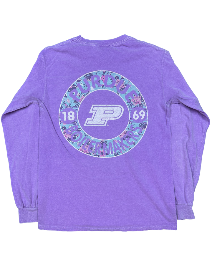 Blue 84 Purdue Boilermakers Floral Long Sleeve T-Shirt (Small)