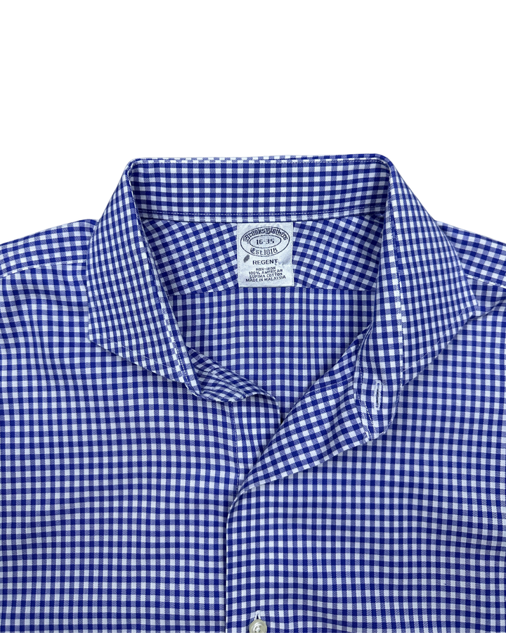 Brooks Brothers Regent Blue/White Gingham Button-Down Long Sleeve Shirt