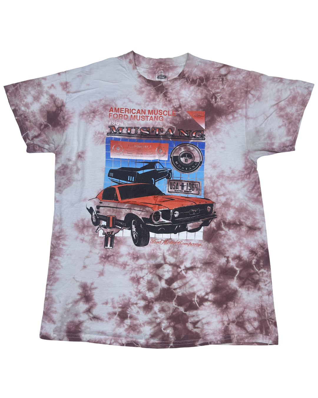Ford Mustang American Muscle Tie-Dye Graphic T-Shirt (medium)