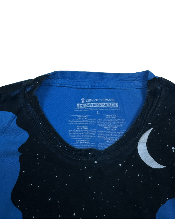 Design By Humans Night Sky Revolver Art Graphic T-Shirt (Large)