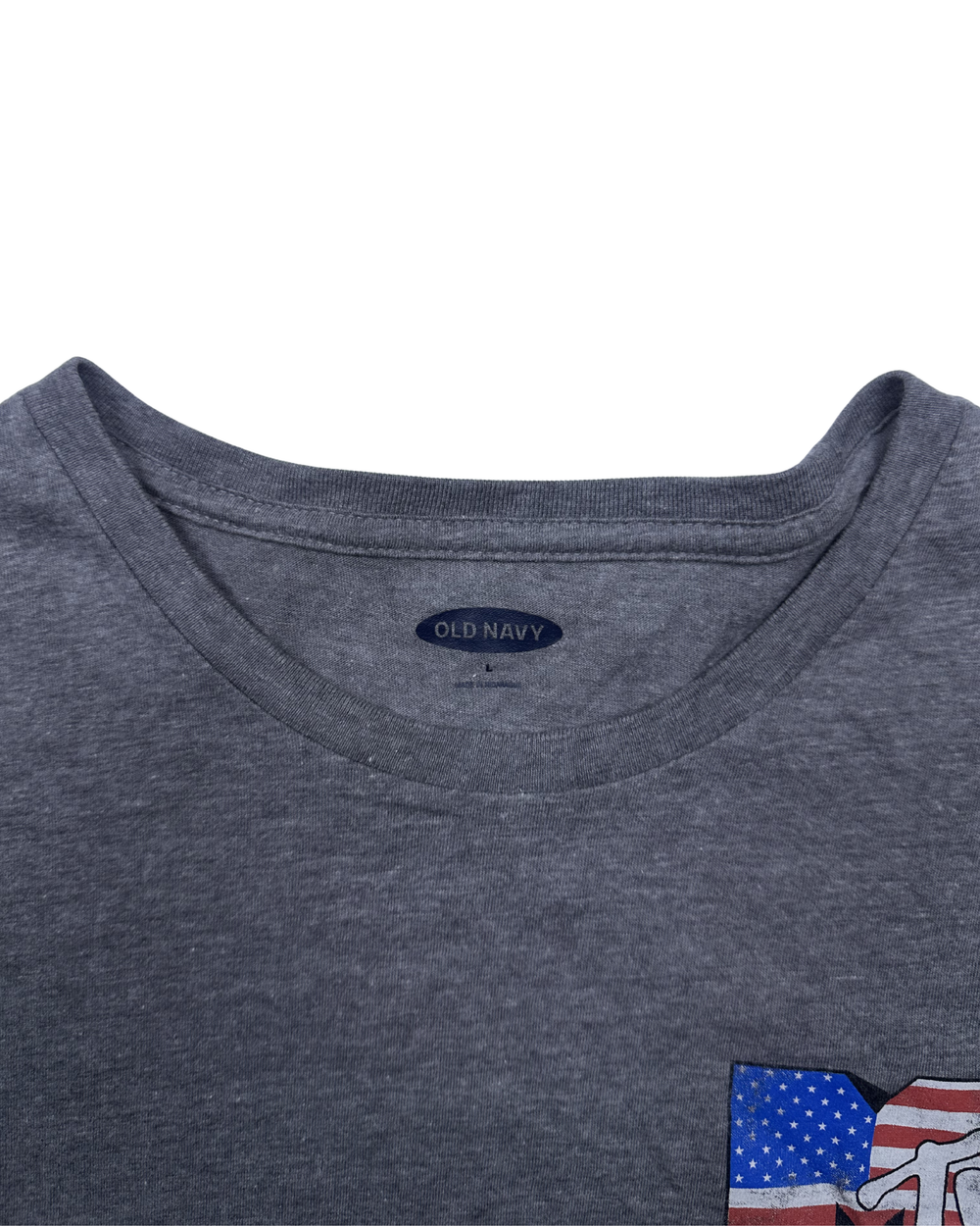 Old Navy MTV American Flag Logo Graphic T-Shirt (Large)