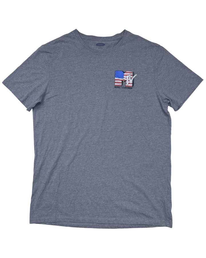 Old Navy MTV American Flag Logo Graphic T-Shirt (Large)