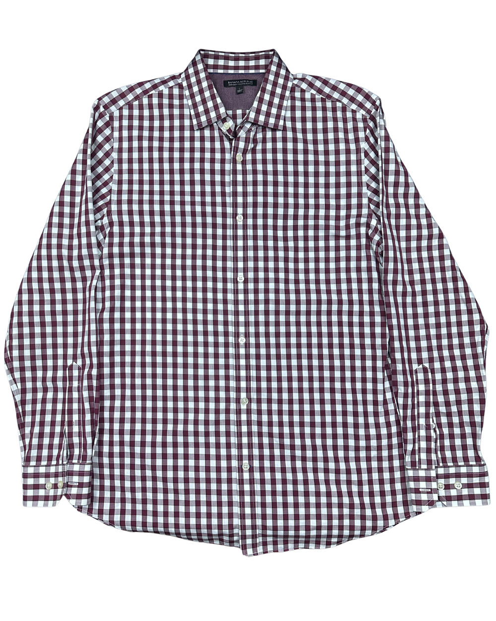 Banana Republic Non-Iron Tailored Slim Fit Gingham Button-Down Shirt (Small)