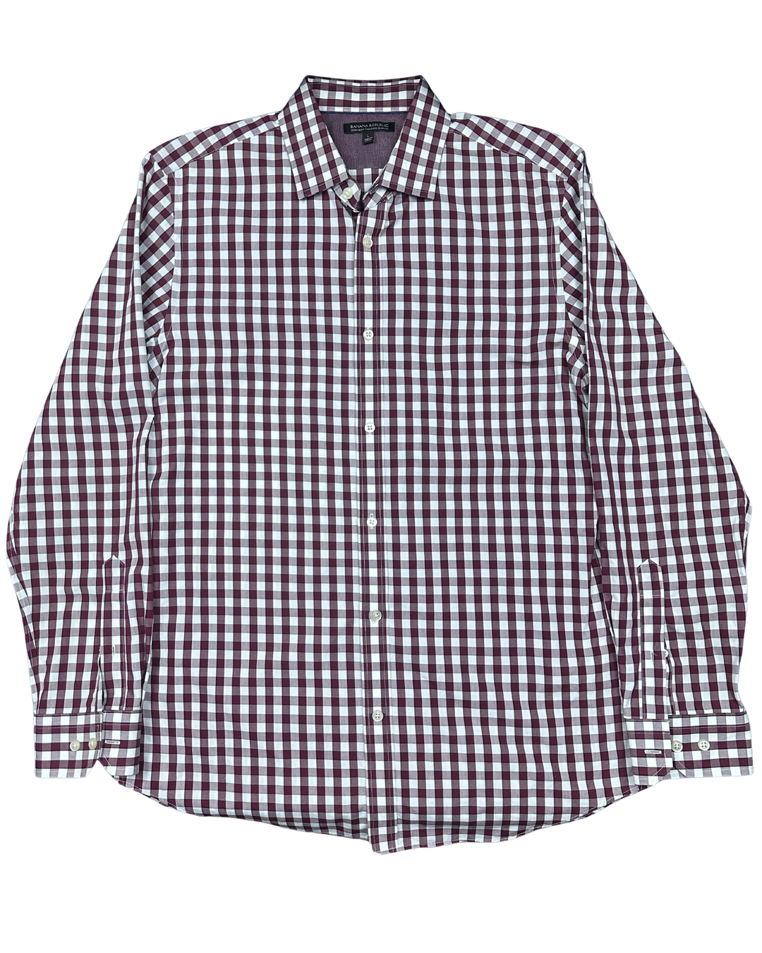 Banana Republic Non-Iron Tailored Slim Fit Gingham Button-Down Shirt (Small)