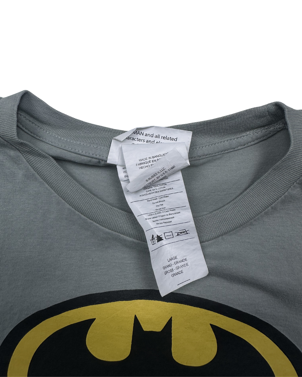 DC Comics Batman Costume Graphic T-Shirt with Cape (Large)
