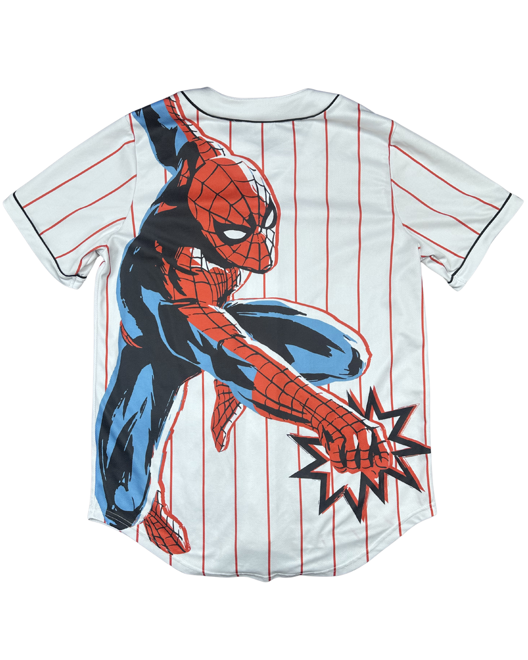 Marvel Spider-Man Pinstripe Baseball Jersey (Medium)
