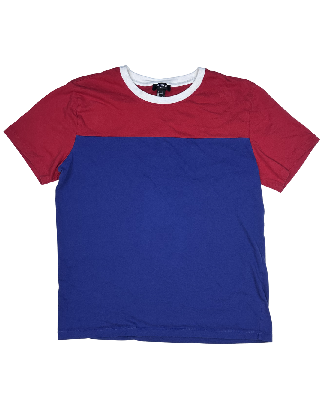 Forever 21 Red White and Blue Colorblock T-Shirt (Medium)