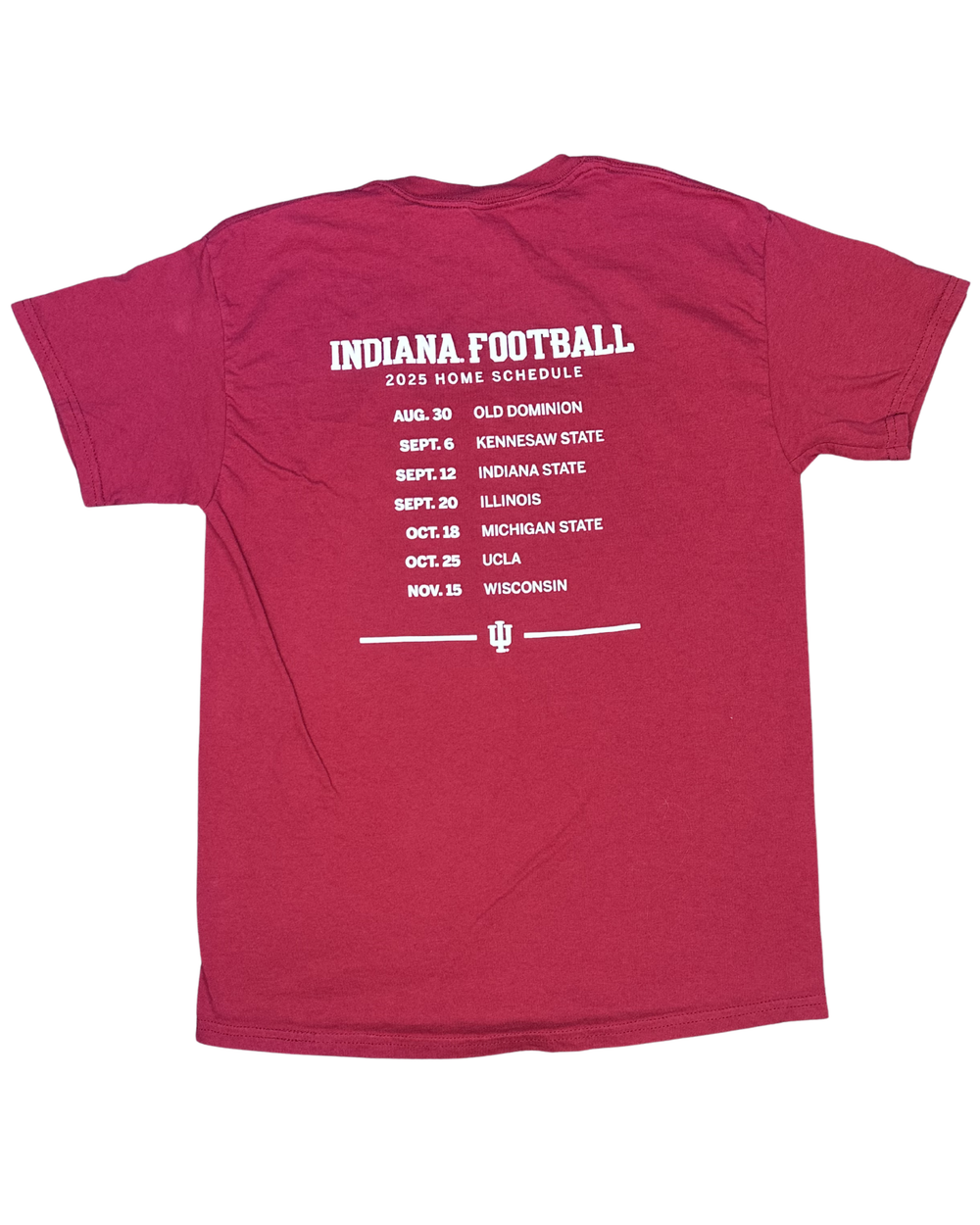 Indiana Hoosiers Football 2025 Home Schedule T-Shirt (Large)