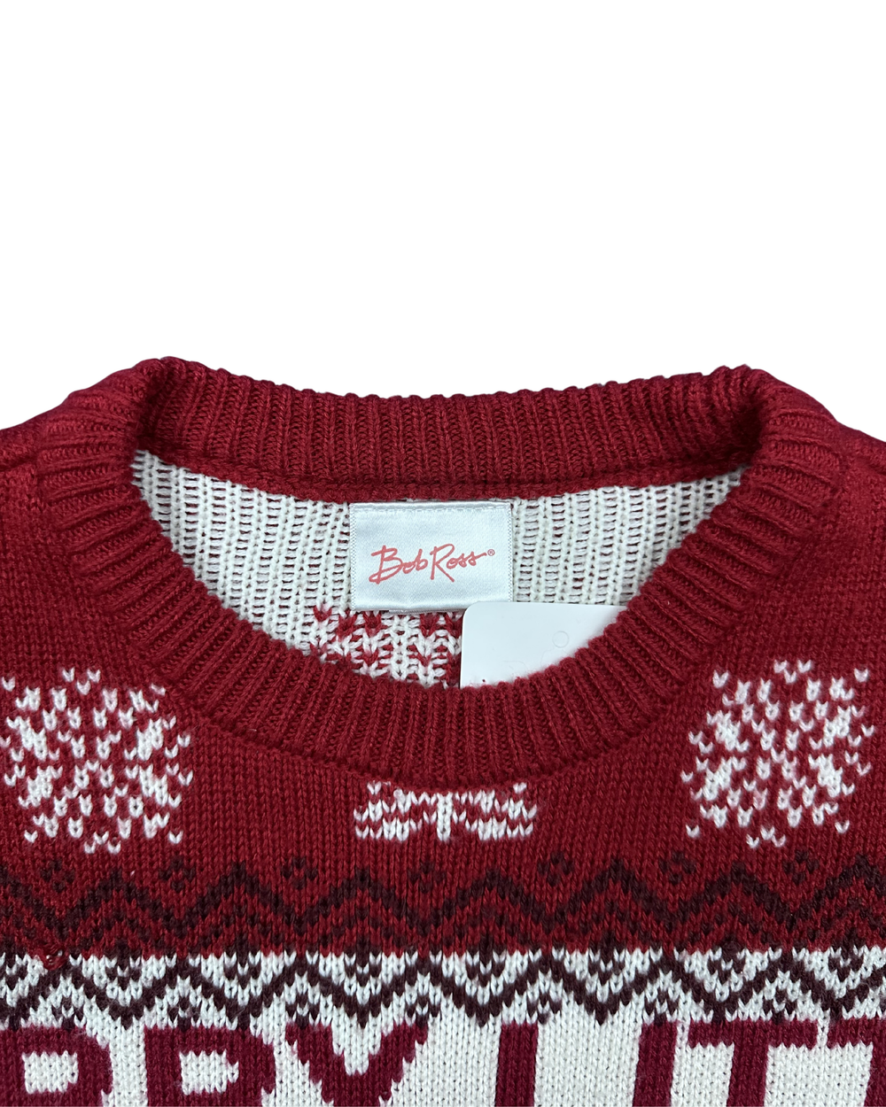 Bob Ross Merry Little Christmas Ugly Sweater (Medium)