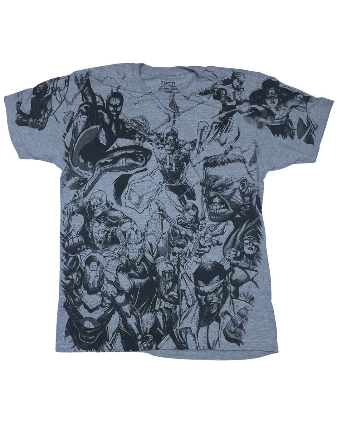 Marvel Avengers All-Over Print Graphic T-Shirt (Large)