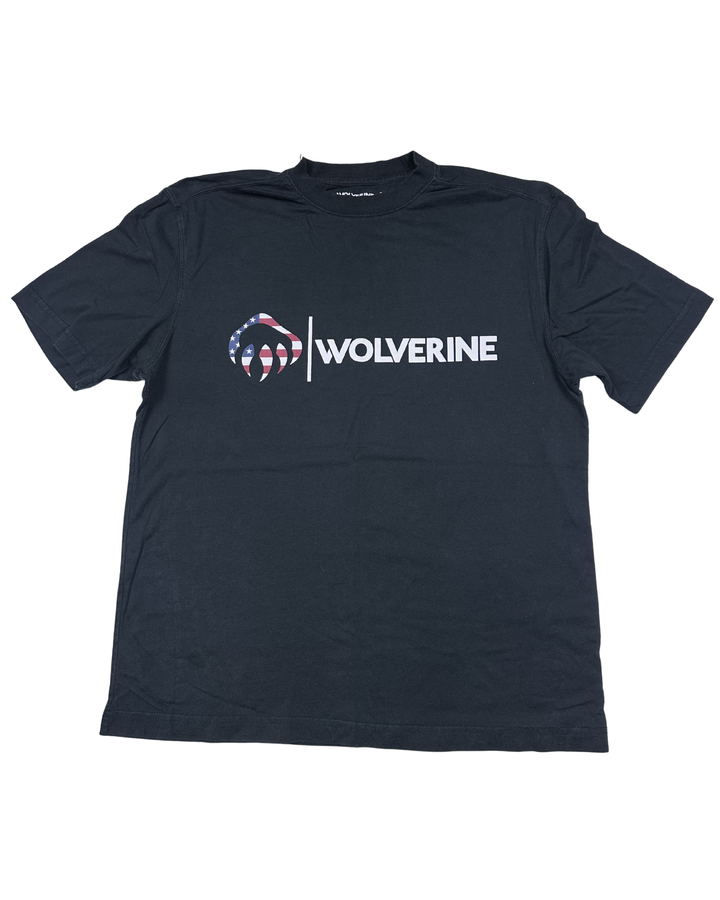 Wolverine American Flag Logo Graphic T-Shirt (large)