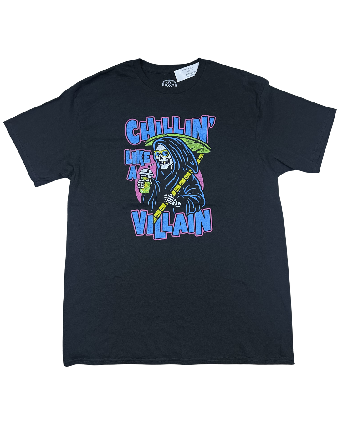 Chillin Like a Villain Grim Reaper Graphic T-Shirt (Large)