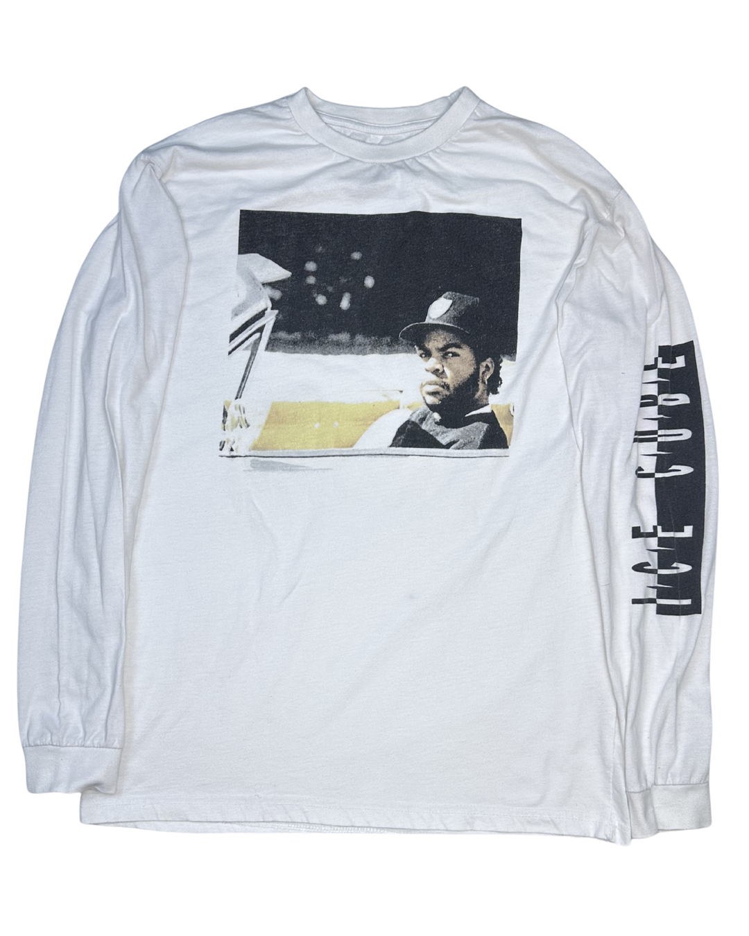 Ice Cube Portrait Graphic Long Sleeve T-Shirt (Large)