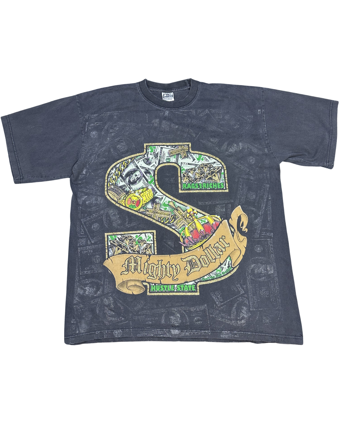 Vintage Mighty Dollar Hustle State Graphic T-Shirt (XL Tall)