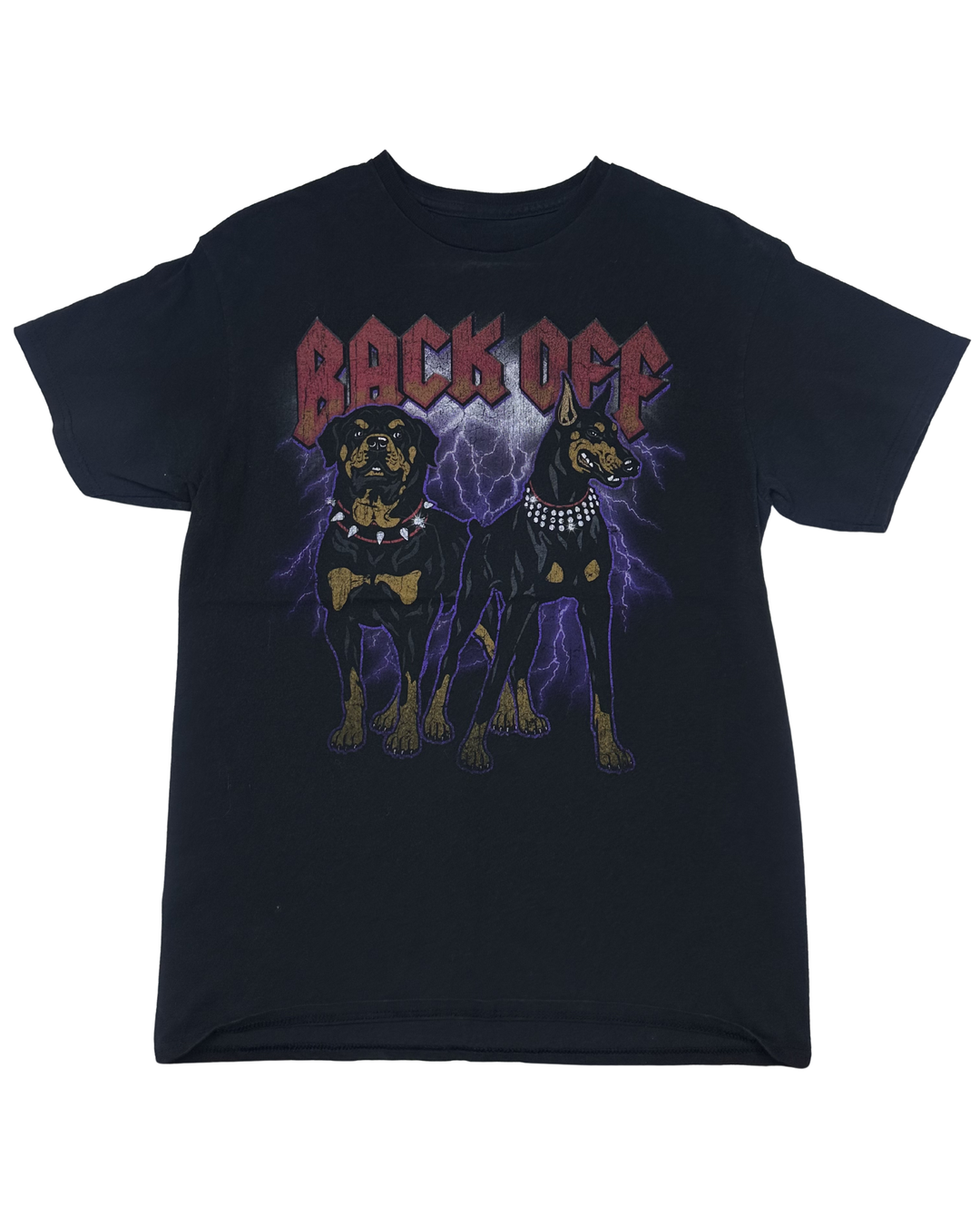 Back Off Dogs Lightning Graphic T-Shirt (Medium)