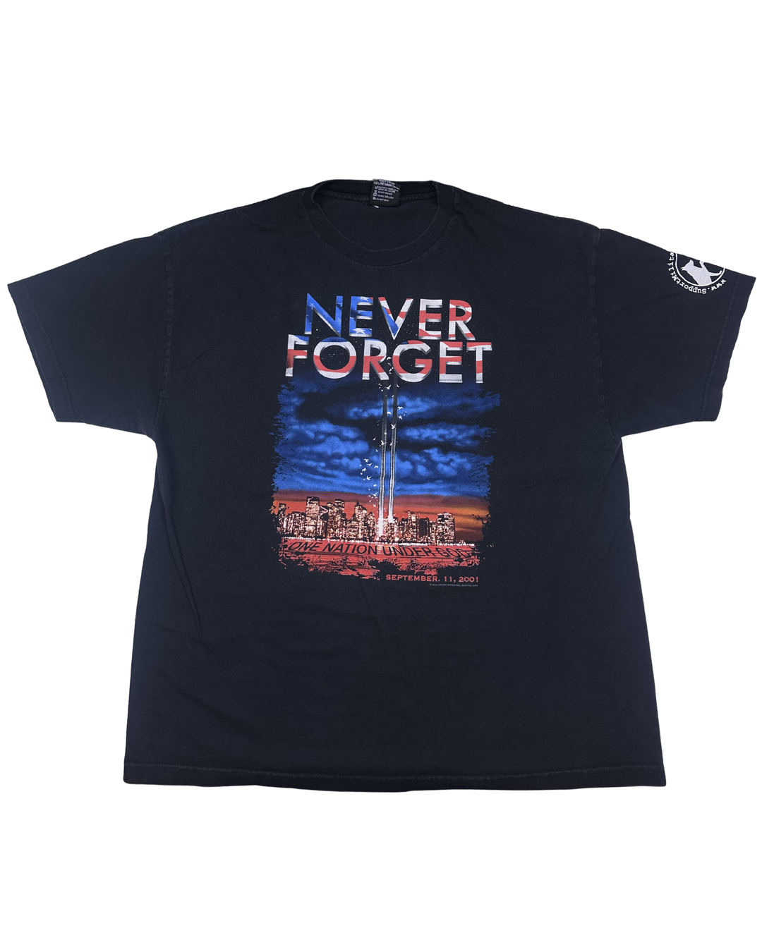 Never Forget September 11, 2001 Patriotic Graphic T-Shirt (2XL)