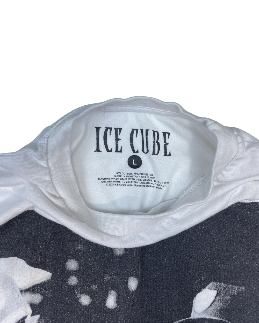 Ice Cube Portrait Graphic Long Sleeve T-Shirt (Large)