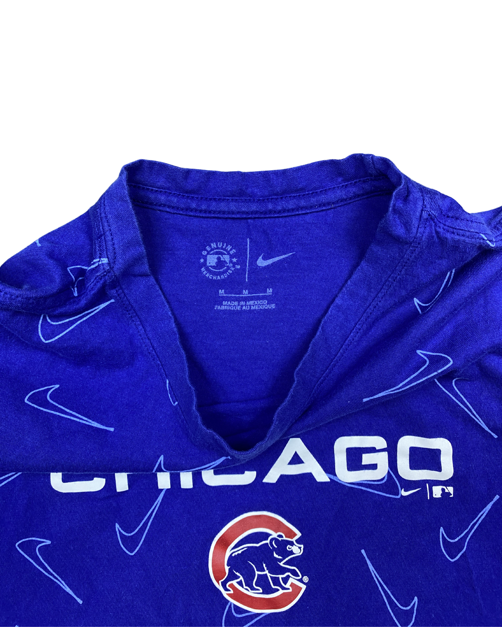 Nike Chicago Cubs MLB Allover Swoosh Print T-Shirt (Medium)