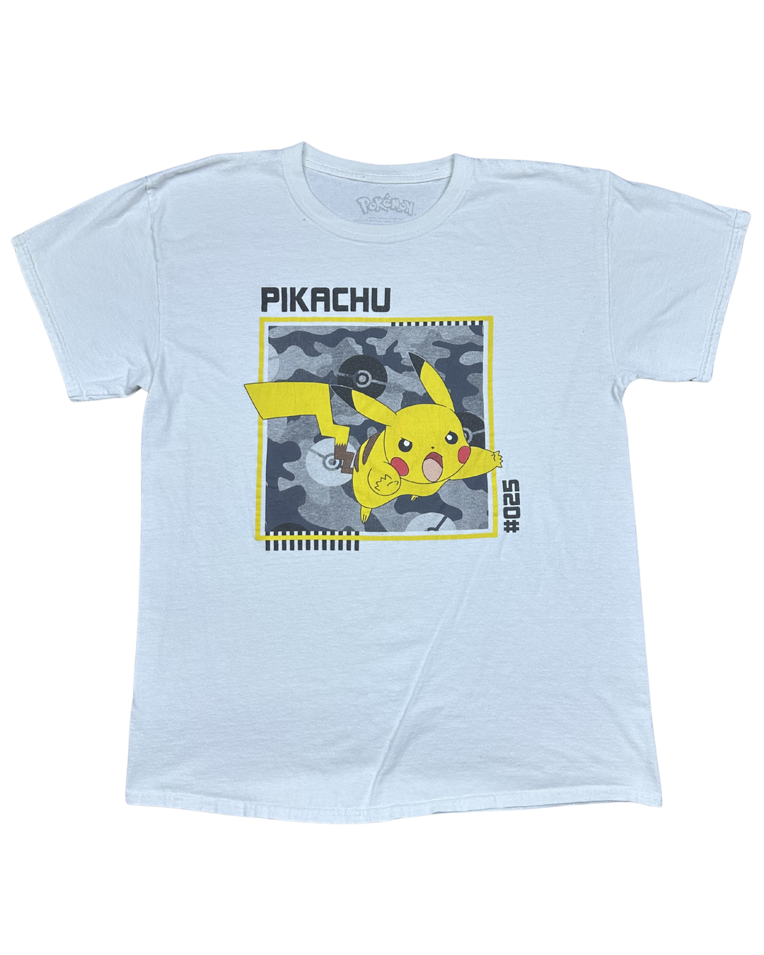 Pokemon Pikachu #025 Camo Graphic T-Shirt (Large)