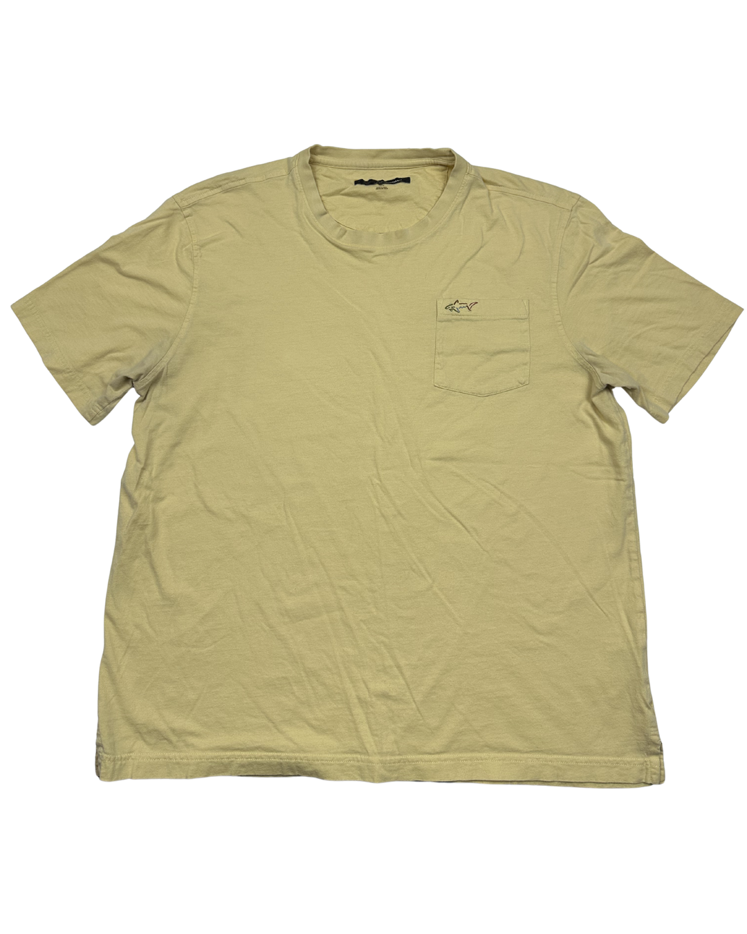 Greg Norman Pale Yellow Crew Neck w/pocket T-Shirt (large)