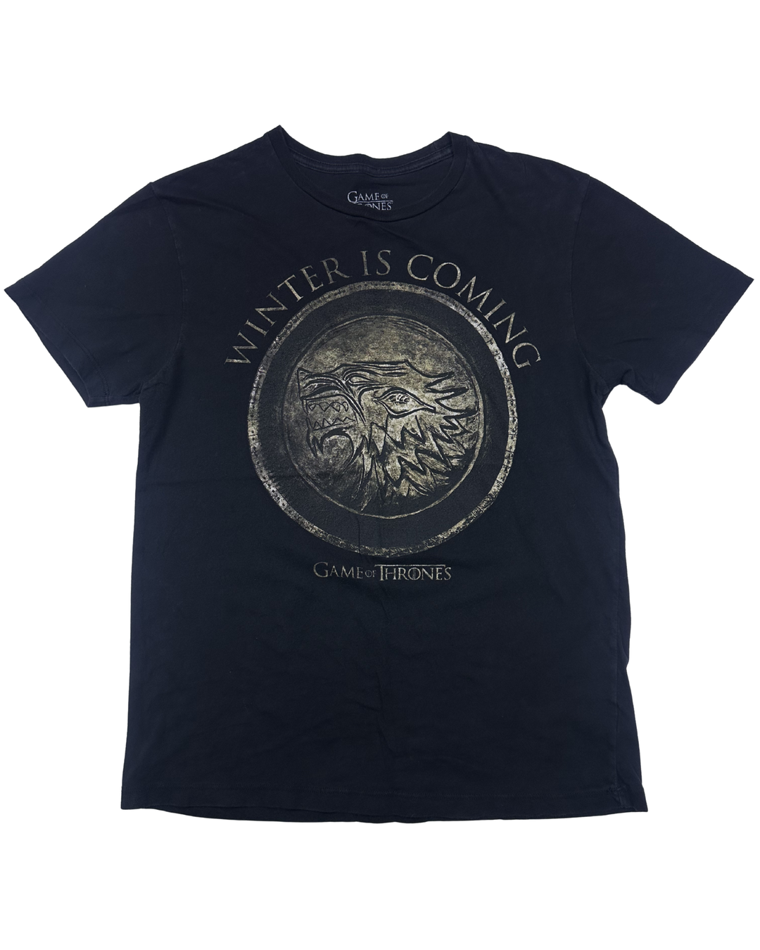 Game of Thrones Winter Is Coming Stark Graphic T-Shirt (Large)