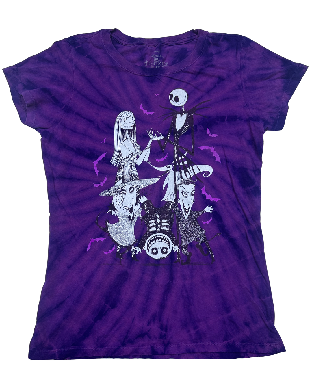 Disney Nightmare Before Christmas Characters Tie-Dye T-Shirt Women's (Medium)