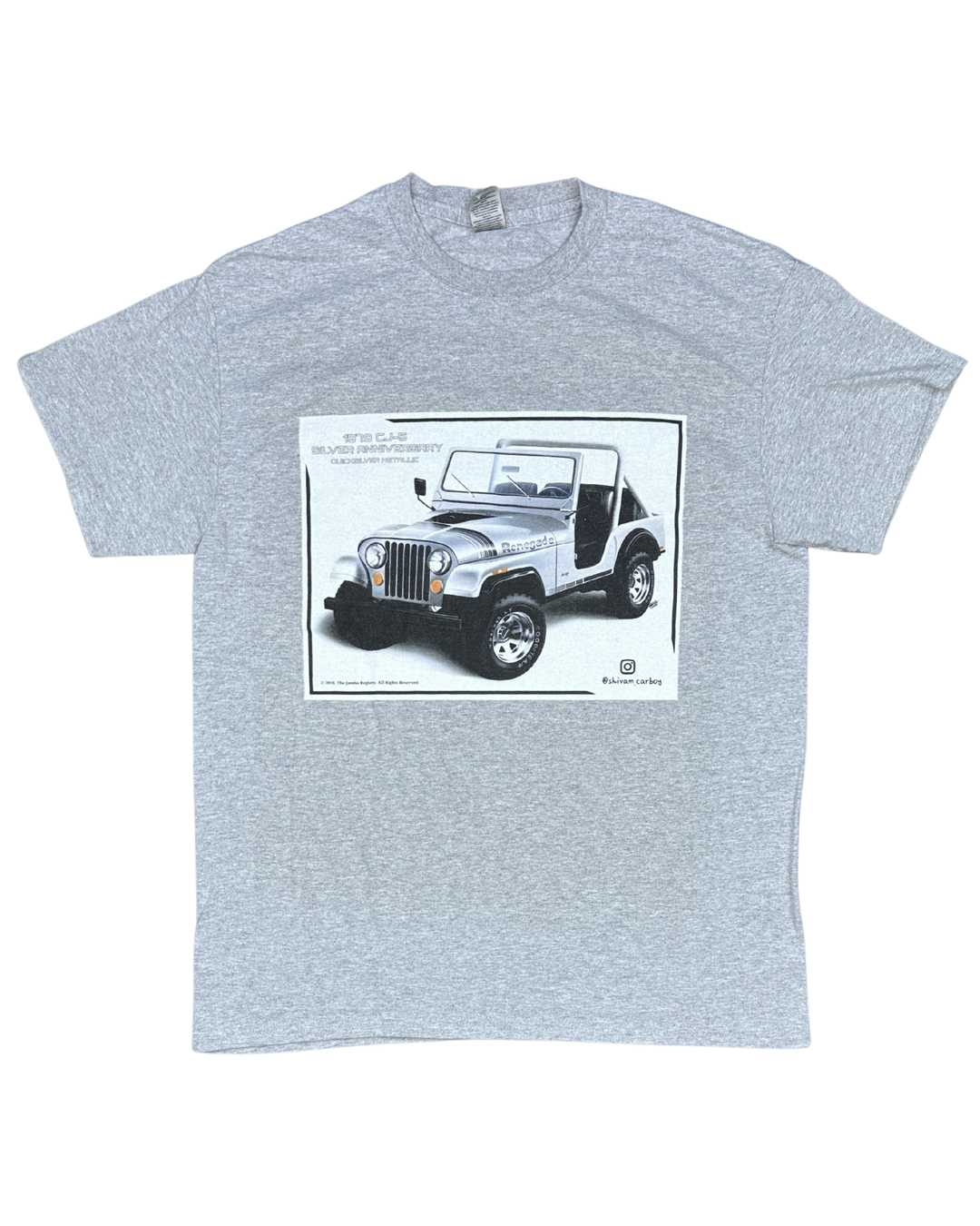Jeep CJ-5 Silver Anniversary Jambo Registry Graphic T-Shirt (Medium)