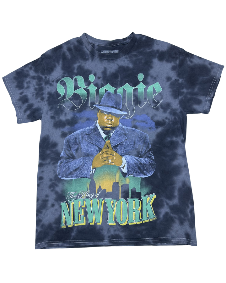 Notorious B.I.G. Biggie King of New York Tie-Dye Graphic T-Shirt (Medium)