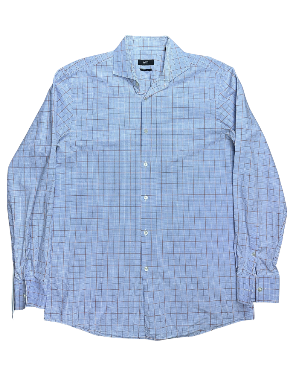 Hugo Boss Sharp Fit Windowpane Check Button-Down Long Sleeve Shirt