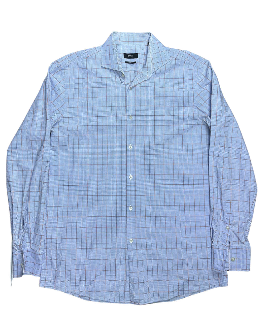 Hugo Boss Sharp Fit Windowpane Check Button-Down Long Sleeve Shirt