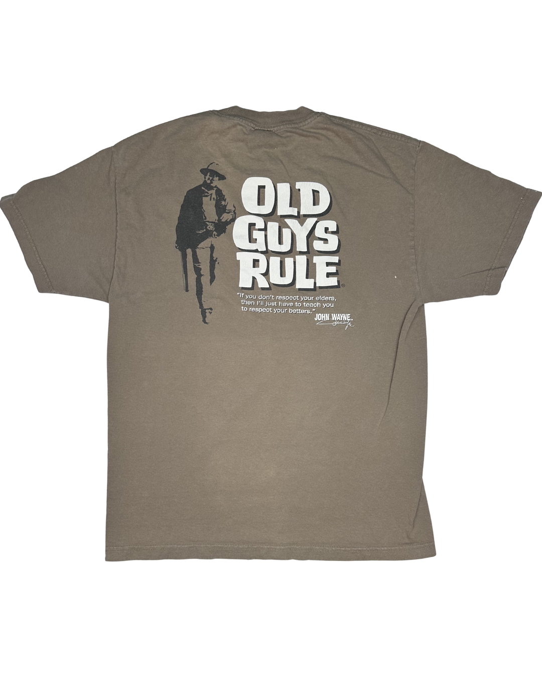 Old Guys Rule John Wayne Graphic T-Shirt (Large)