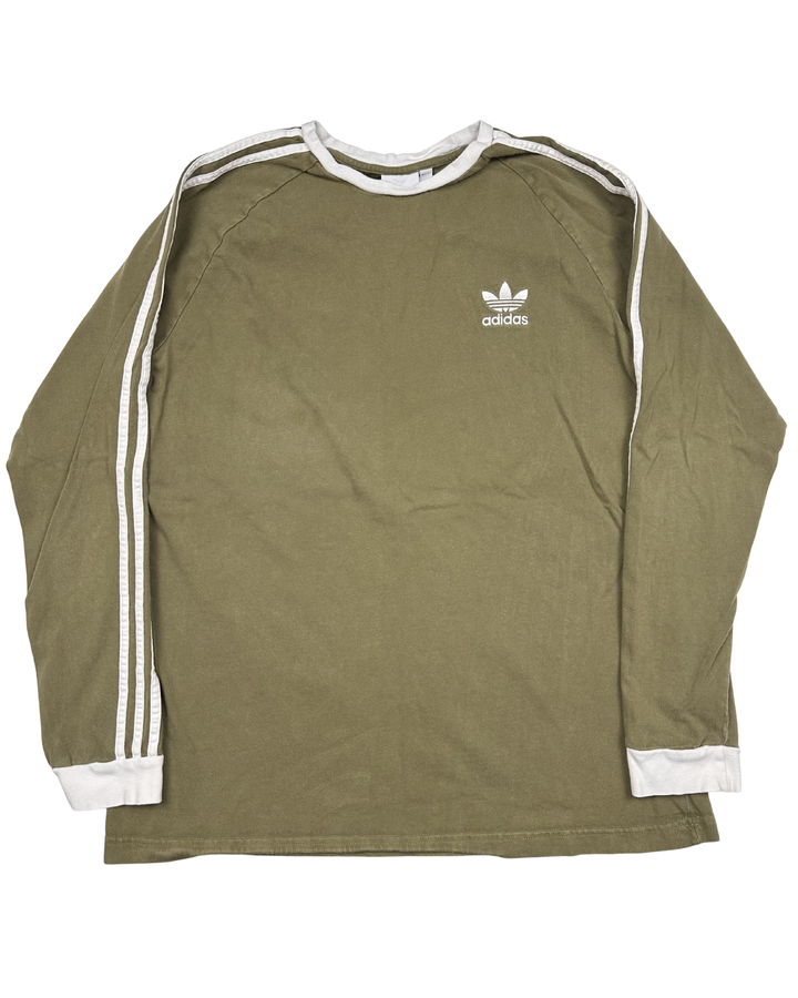 Adidas Originals 3-Stripe Long Sleeve T-Shirt (large)