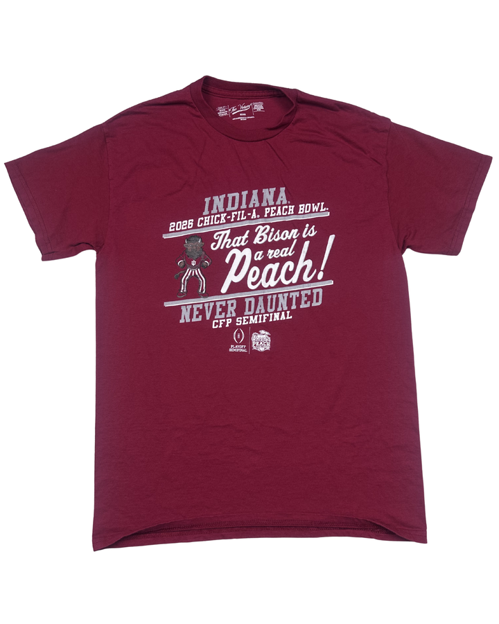 Indiana 2026 Chick-fil-A Peach Bowl Bison Graphic T-Shirt (Medium)