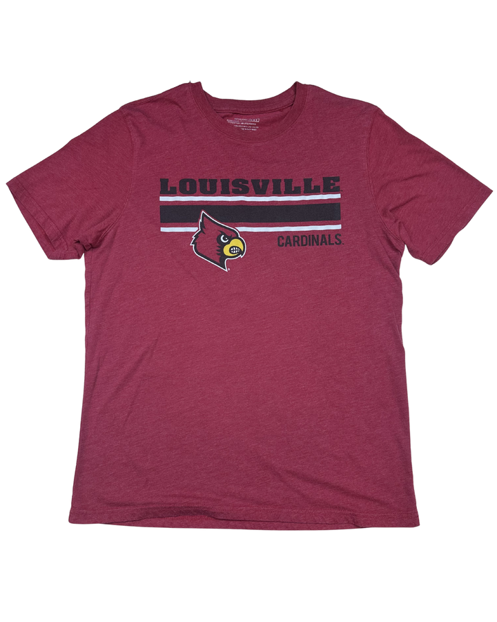 Louisville Cardinals Striped Graphic T-Shirt (Large)