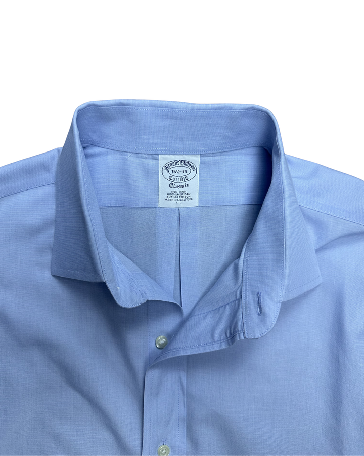 Brooks Brothers Classic Solid Blue Dress Shirt