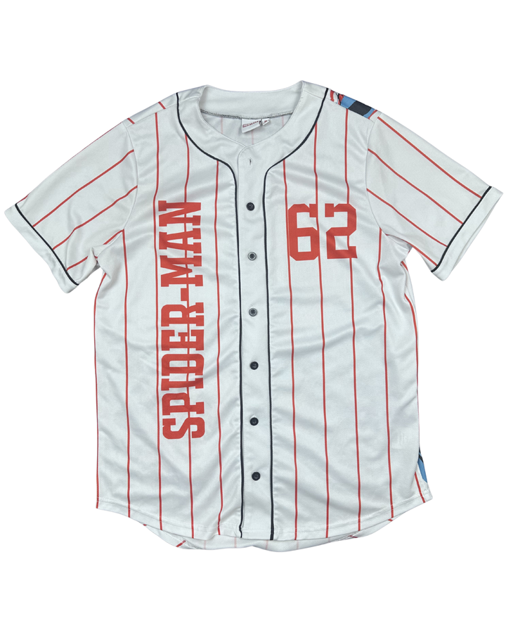 Marvel Spider-Man Pinstripe Baseball Jersey (Medium)