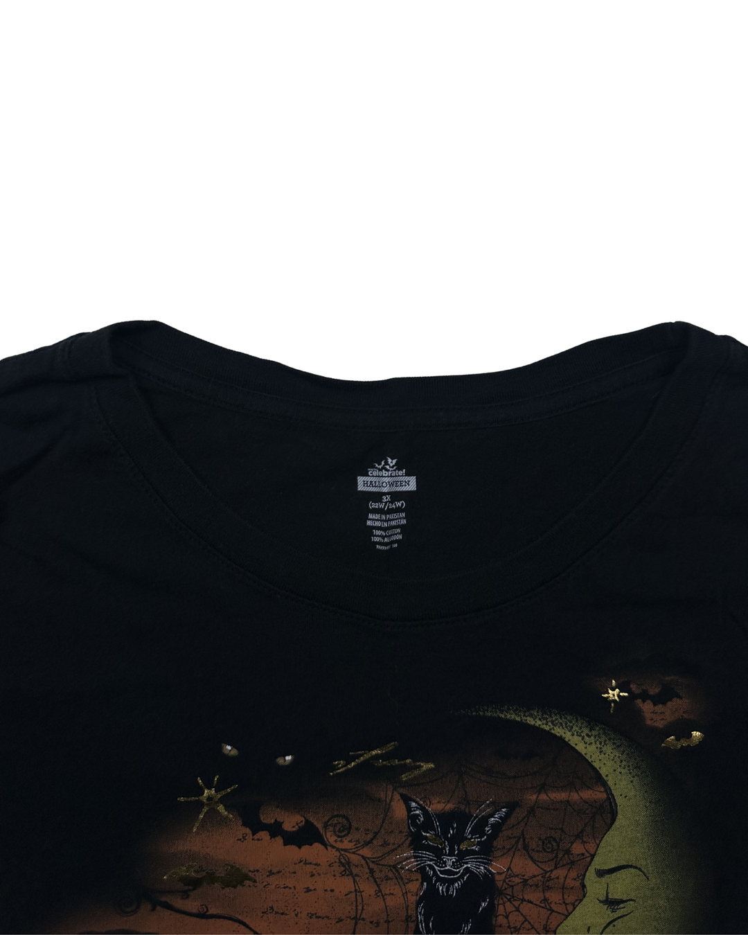 Night Creatures Halloween Black Cat Moon Graphic T-Shirt (3x)