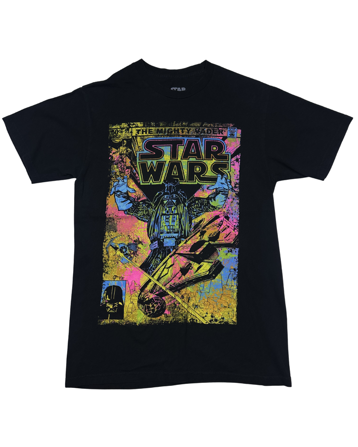 Star Wars The Mighty Vader Neon Comic Graphic T-Shirt (Small)