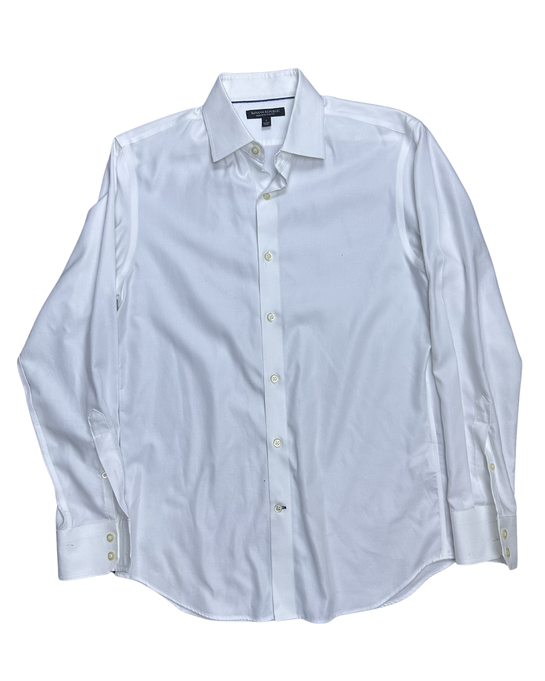 Banana Republic Non-Iron Slim Fit Solid White Dress Shirt (Small)