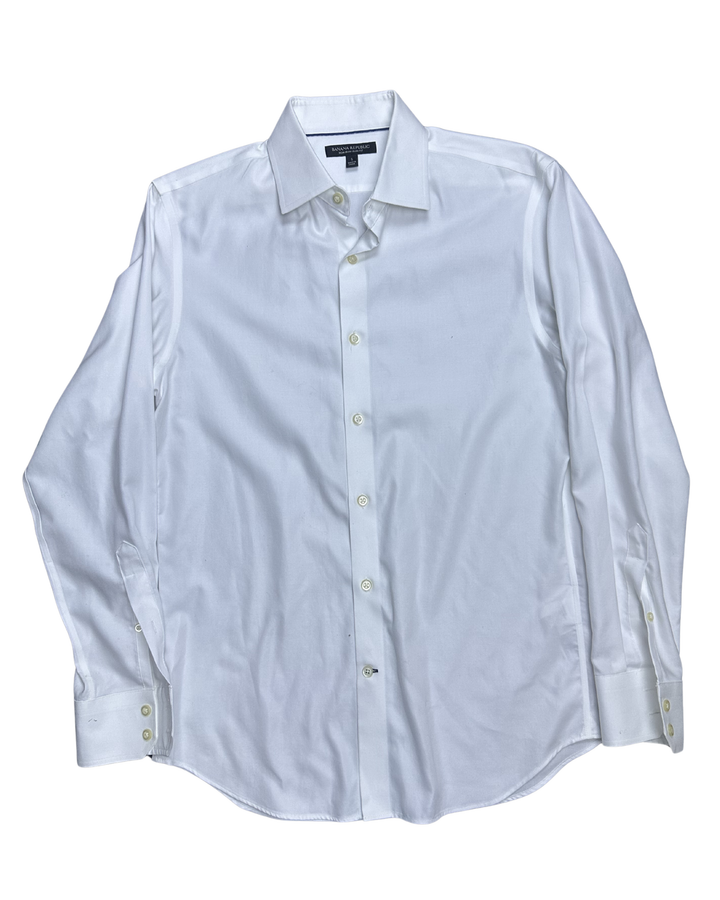Banana Republic Non-Iron Slim Fit Solid White Dress Shirt (Small)