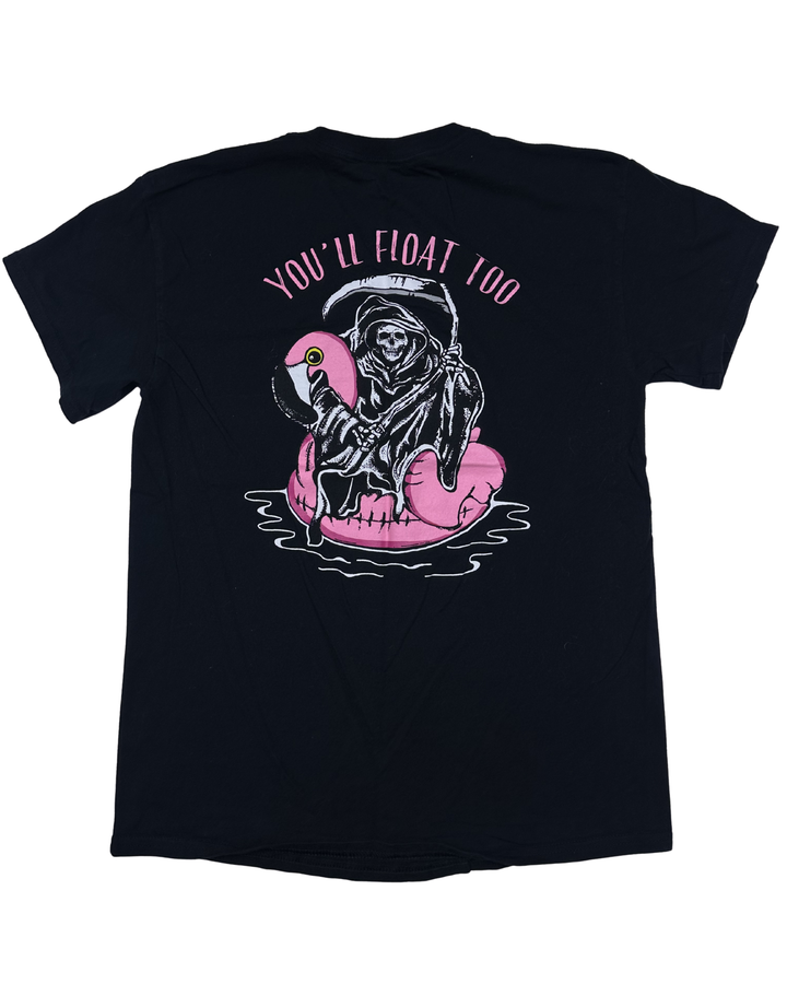 Retrofit You'll Float Too Grim Reaper Flamingo T-Shirt (Medium)