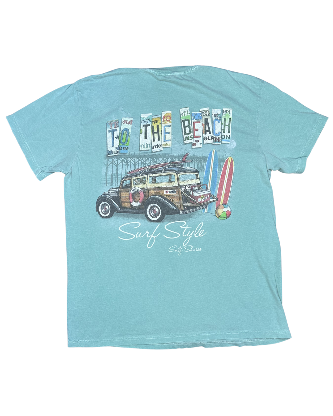Comfort Colors To The Beach Surf Style Pocket T-Shirt (Large)