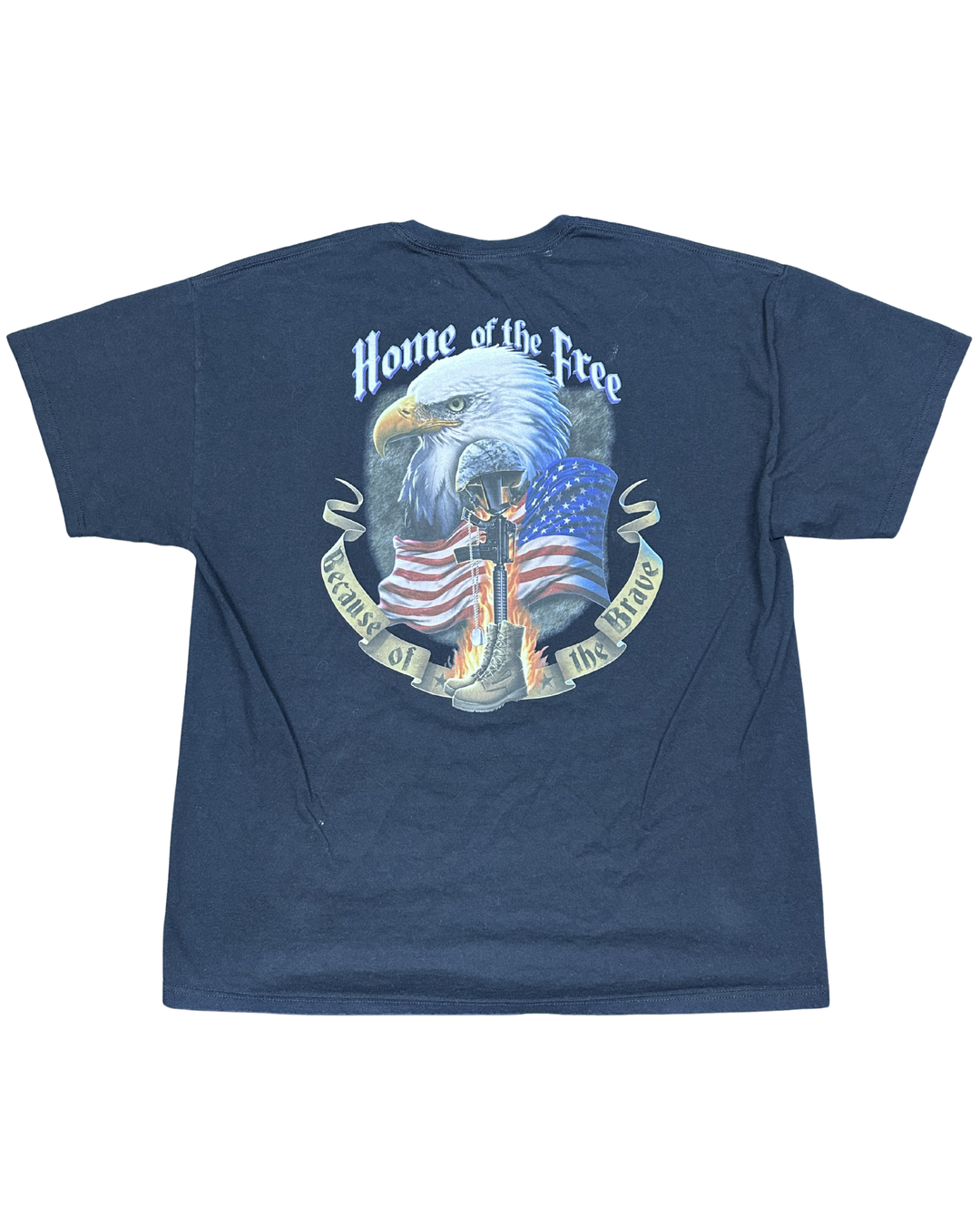 Home of the Free Healing Heroes Patriotic Graphic T-Shirt (XL) - Back