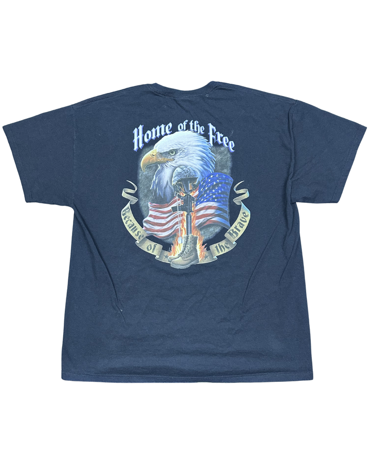 Home of the Free Healing Heroes Patriotic Graphic T-Shirt (XL) - Back