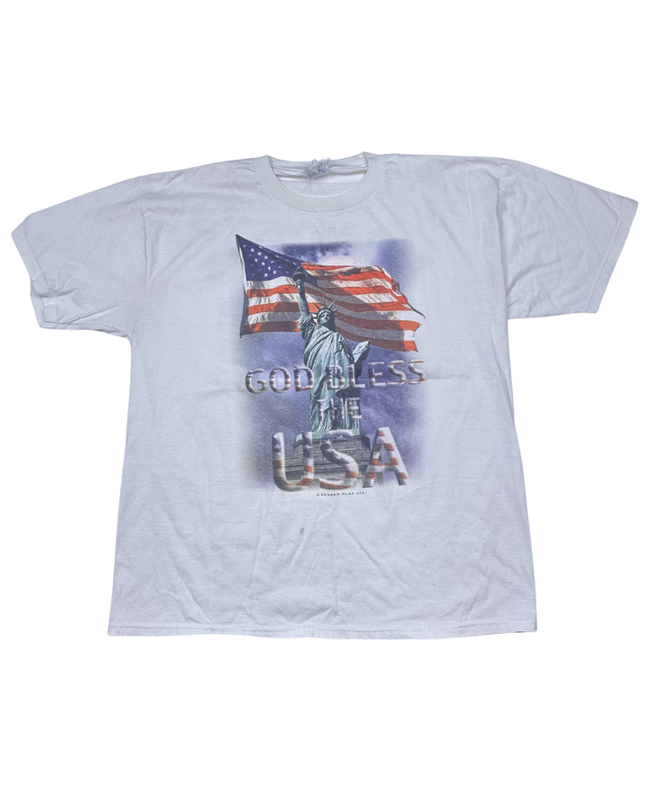 God Bless the USA Statue of Liberty Graphic T-Shirt (xl)
